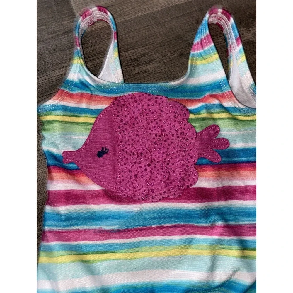 Gymboree Toddler Baby Girl Fish Bathing Suit Swim One Piece Size 2T